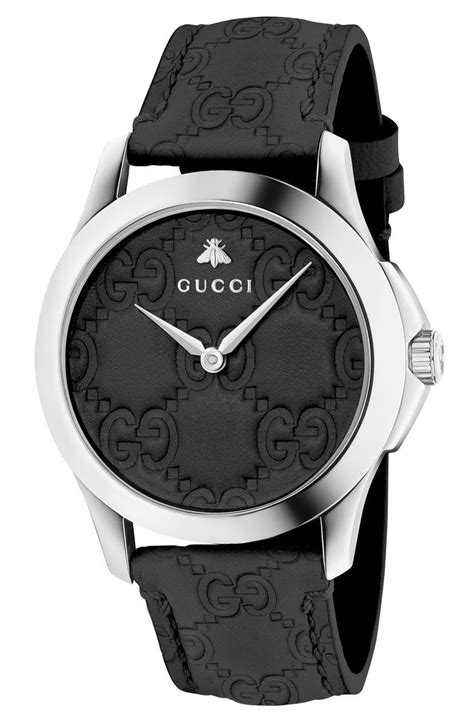 gucci g-timeless mens black leather strap watch|gucci watch black leather strap.